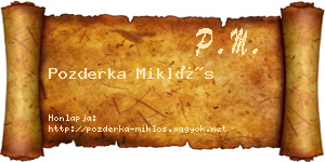 Pozderka Miklós névjegykártya