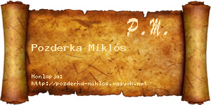 Pozderka Miklós névjegykártya